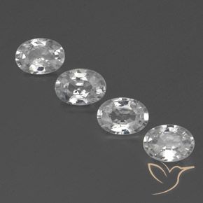 4.57ctw Naturel Blanc Zircon, ovale, VVS-VS