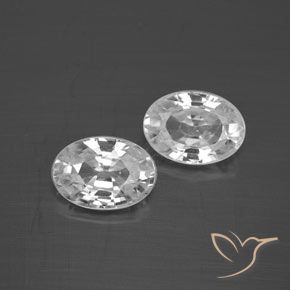 2.58ctw Naturel Blanc Zircon, ovale, VS
