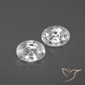 2.56ctw Naturel Blanc Zircon, ovale, VS