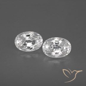 2.88ctw Naturel Blanc Zircon, ovale, VVS
