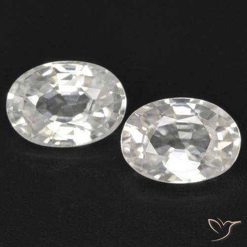 2.48ctw Naturel Blanc Zircon, ovale, VVS