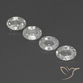 4.89ctw Naturel Blanc Zircon, ovale, VVS-VS