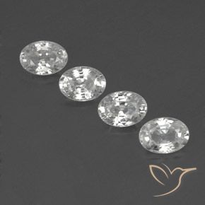 5.05ctw Naturel Blanc Zircon, ovale, VS