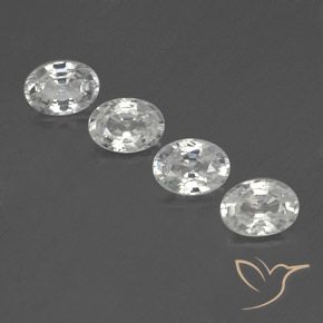 5.00ctw Naturel Blanc Zircon, ovale, VVS-VS