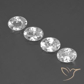 5.02ctw Naturel Blanc Zircon, ovale, VVS
