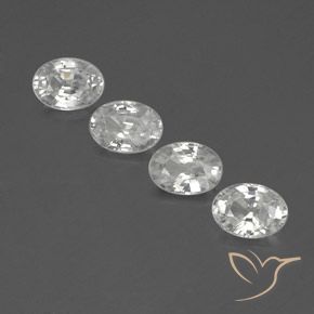 4.76ctw Naturel Blanc Zircon, ovale, VVS-VS