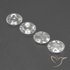 4.92ctw Naturel Blanc Zircon, ovale, VVS-VS