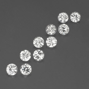 Achetez naturel ct Blanc Zircon gems, Coupe roude, En provenance Cambodge chez GemSelect. En stock, livraison internationale!