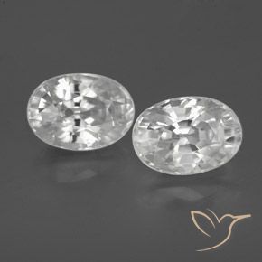 3.04ctw Naturel Blanc Zircon, ovale, VS