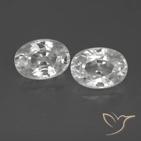 2.80ctw Naturel Blanc Zircon, ovale, VVS-VS
