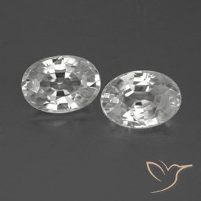 2.65ctw Naturel Blanc Zircon, ovale, VS