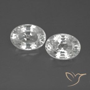 2.54ctw Naturel Blanc Zircon, ovale, VVS