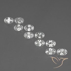 7.84ctw Naturel Blanc Zircon, ovale, VVS-VS