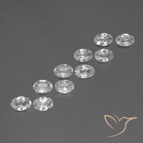6.02ctw Naturel Blanc Zircon, ovale, VVS-VS