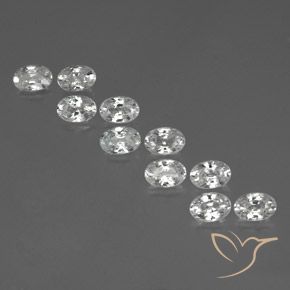 7.51ctw Naturel Blanc Zircon, ovale, VVS-VS