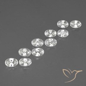 8.19ctw Naturel Blanc Zircon, ovale, VVS-VS