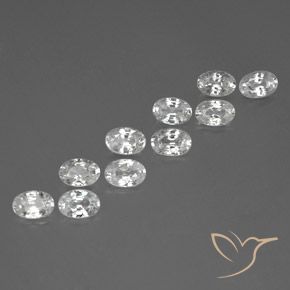 7.00ctw Naturel Blanc Zircon, ovale, VVS-VS