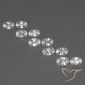 8.00ctw Naturel Blanc Zircon, ovale, VVS-VS
