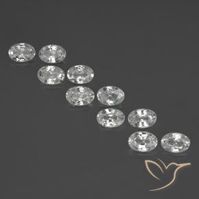 7.20ctw Naturel Blanc Zircon, ovale, VS