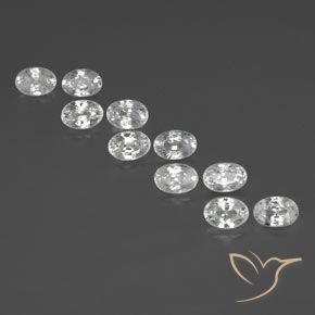 7.72ctw Naturel Blanc Zircon, ovale, VS