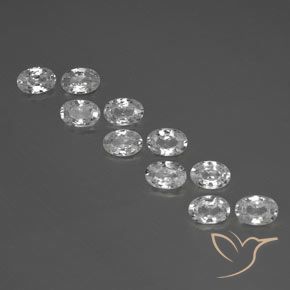 6.73ctw Naturel Blanc Zircon, ovale, VS