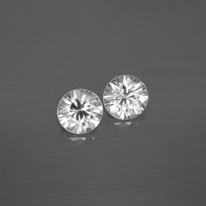 Achetez naturel ct blanc zircon gems, coupe roude, en provenance cambodge chez gemselect. en stock, livraison internationale!
