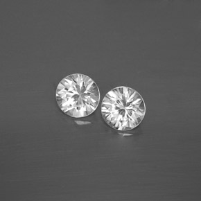 Achetez naturel ct blanc zircon gems, coupe roude, en provenance cambodge chez gemselect. en stock, livraison internationale!