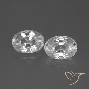 2.90ctw Naturel Blanc Zircon, ovale, VVS-VS