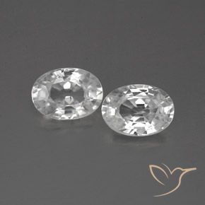 2.50ctw Naturel Blanc Zircon, ovale, VS-SI