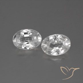 2.59ctw Naturel Blanc Zircon, ovale, VVS-VS