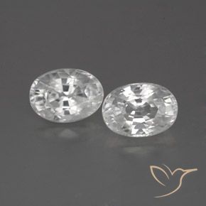 2.87ctw Naturel Blanc Zircon, ovale, VS-SI