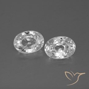 2.58ctw Naturel Blanc Zircon, ovale, VS