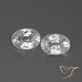 2.64ctw Naturel Blanc Zircon, ovale, VVS-VS