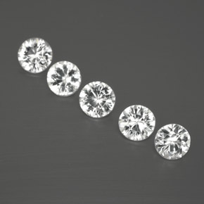 Achetez naturel ct Blanc Zircon gems, Coupe roude, En provenance Cambodge chez GemSelect. En stock, livraison internationale!