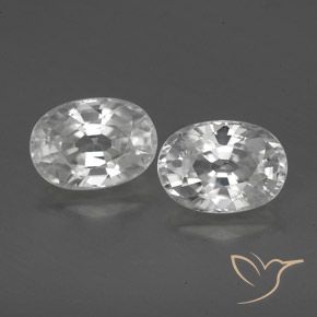 2.97ctw Naturel Blanc Zircon, ovale, VS