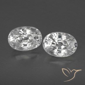 2.87ctw Naturel Blanc Zircon, ovale, VVS-VS