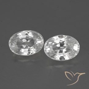 2.82ctw Naturel Blanc Zircon, ovale, VVS-VS