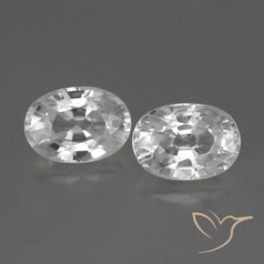 2.86ctw Naturel Blanc Zircon, ovale, VVS-VS