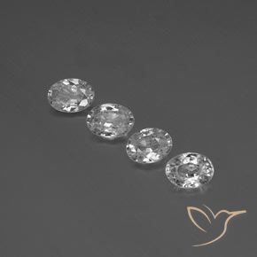 4.75ctw Naturel Blanc clair Zircon, ovale, VVS-VS