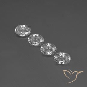 5.07ctw Naturel Blanc clair Zircon, ovale, VS