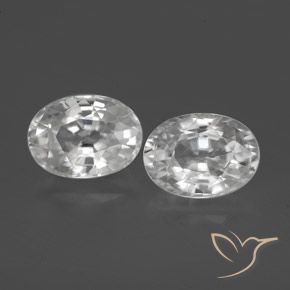 2.69ctw Naturel Blanc Zircon, ovale, VVS