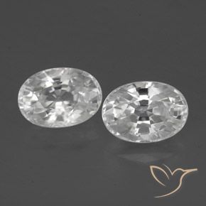 3.07ctw Naturel Blanc Zircon, ovale, VVS