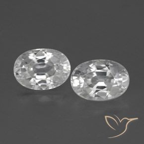 2.84ctw Naturel Blanc Zircon, ovale, VS