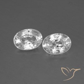 2.61ctw Naturel Blanc Zircon, ovale, VVS