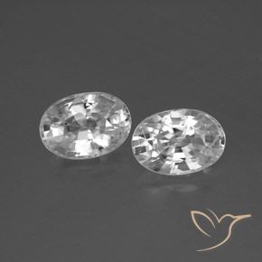 2.76ctw Naturel Blanc clair Zircon, ovale, VS