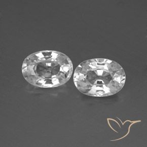 2.59ctw Naturel Blanc clair Zircon, ovale, VS