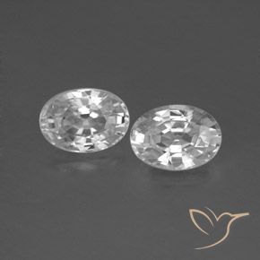 2.57ctw Naturel Blanc Zircon, ovale, VVS