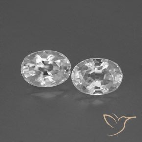 2.85ctw Naturel Blanc Zircon, ovale, VVS-VS