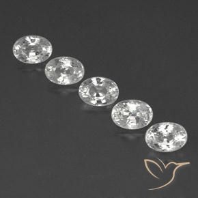 7.48ctw Naturel Blanc clair Zircon, ovale, VVS-VS