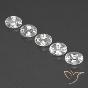 7.07ctw Naturel Blanc Zircon, ovale, VVS-VS